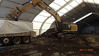 August 2020 - Removing Excess Soil from the Central Tent in Lined Trucks