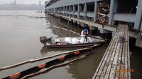 January 2019 - Swapping Absorbent Boom in Waterway