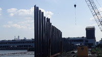 July 2017 - Progress of steel sheetpile bulkhead 